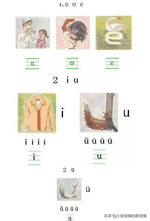 一年级拼音aieiui的拼音拼读练习,小学一年级拼音重点知识