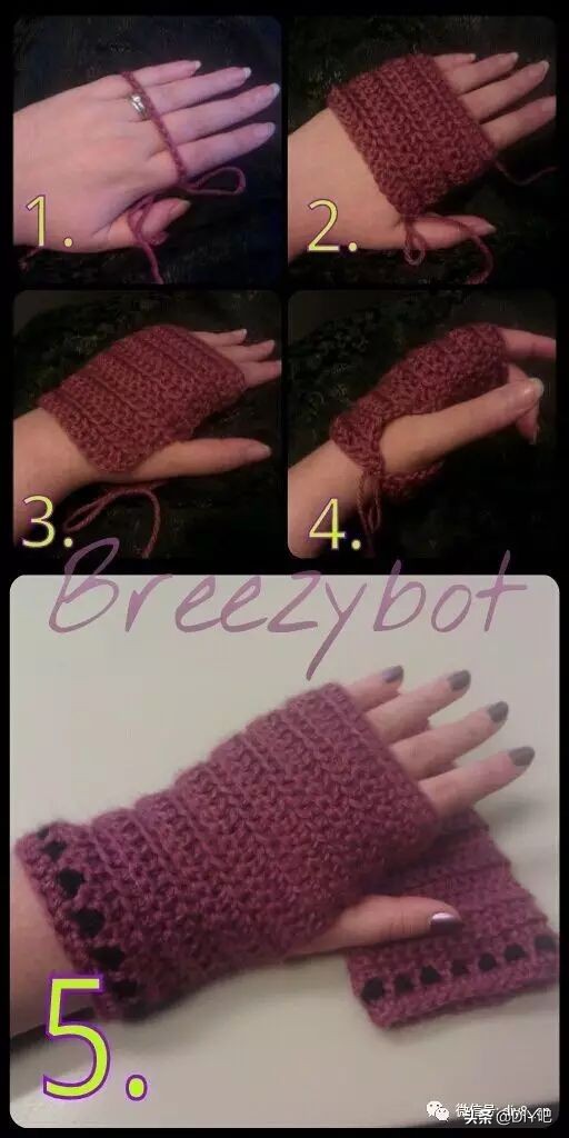 最新手套编织图冬,一线织到底的手套教程