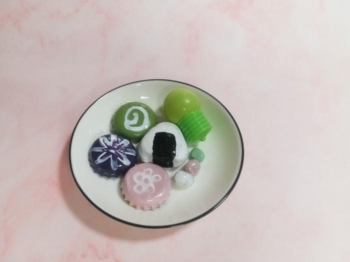 石头彩绘饭团,创意石头彩绘