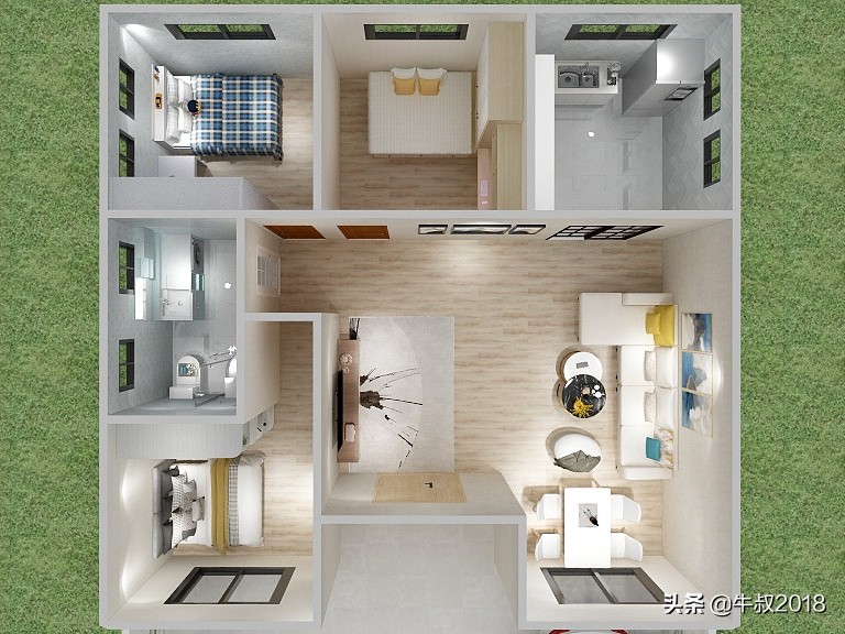 一层农村自建房小户型平面设计图,农村自建一层小户型平房设计图