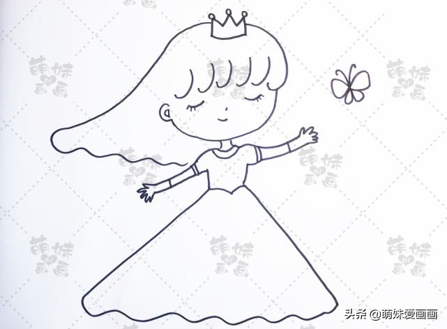 简单又漂亮的小公主简笔画,简单又好看的小公主简笔画