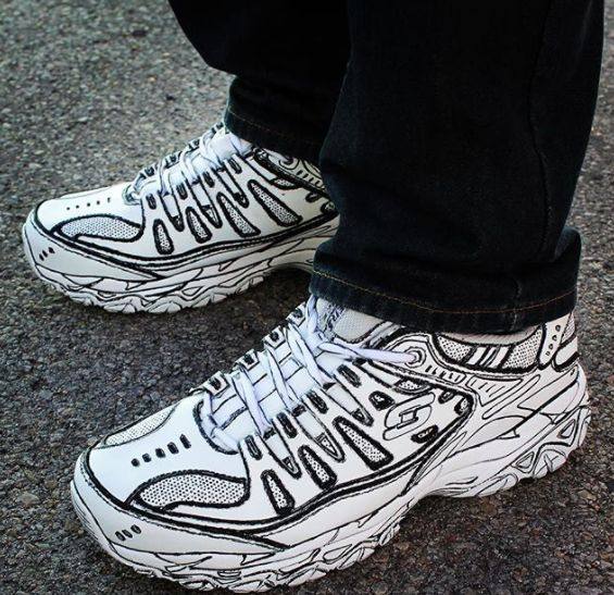 diy鞋子画教程黑白,diy手绘鞋动漫图案大全