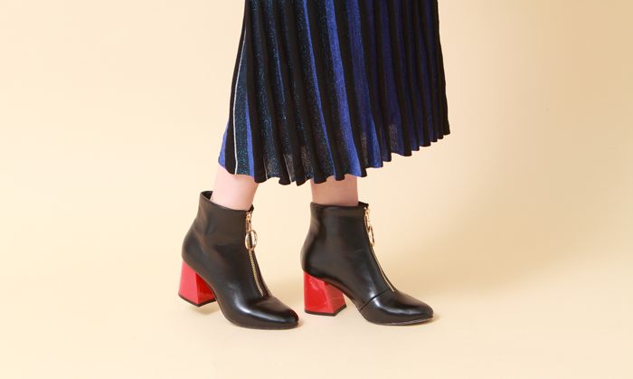 真皮春季短靴女100牛皮浅灰色,适合春天穿的短靴