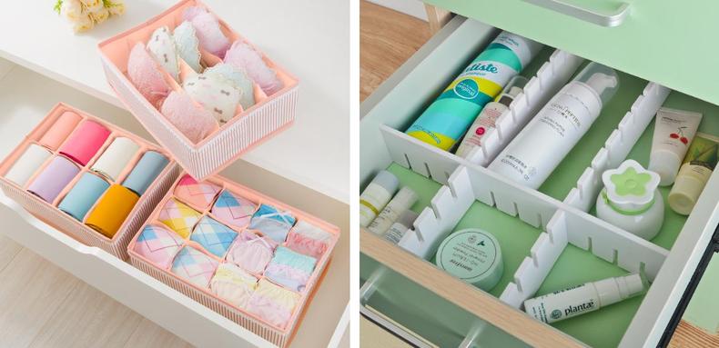 长方形收纳盒解决抽屉杂乱的烦恼,办公桌整洁抽屉杂乱