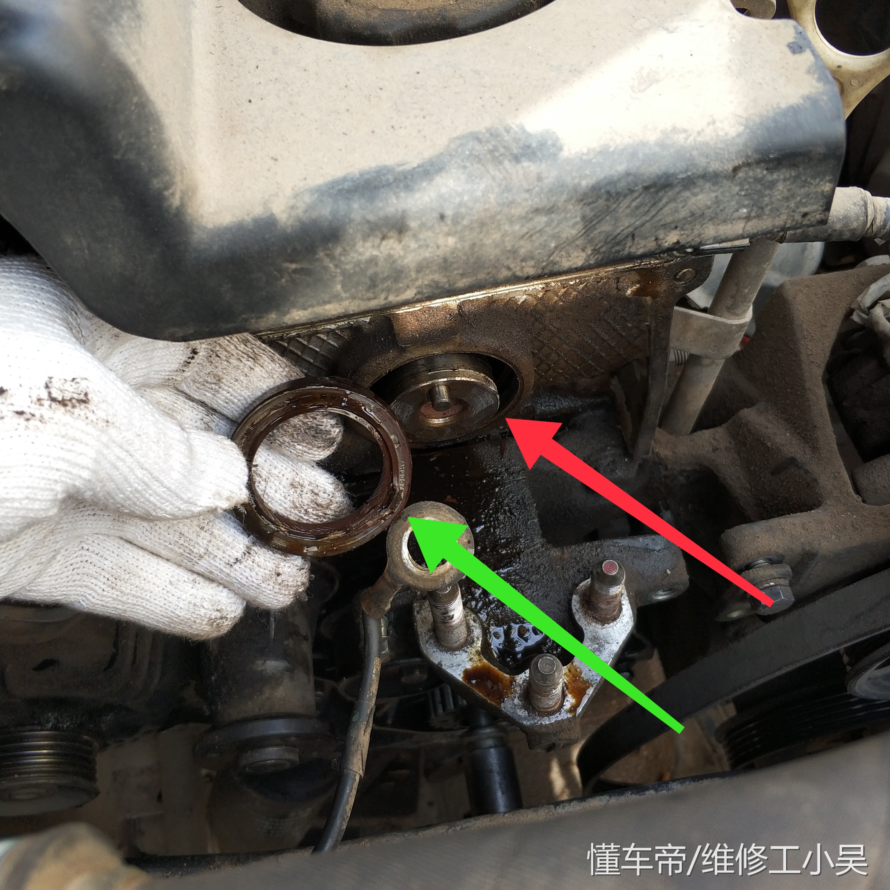 海马更换发动机皮带,海马发动机漏油维修