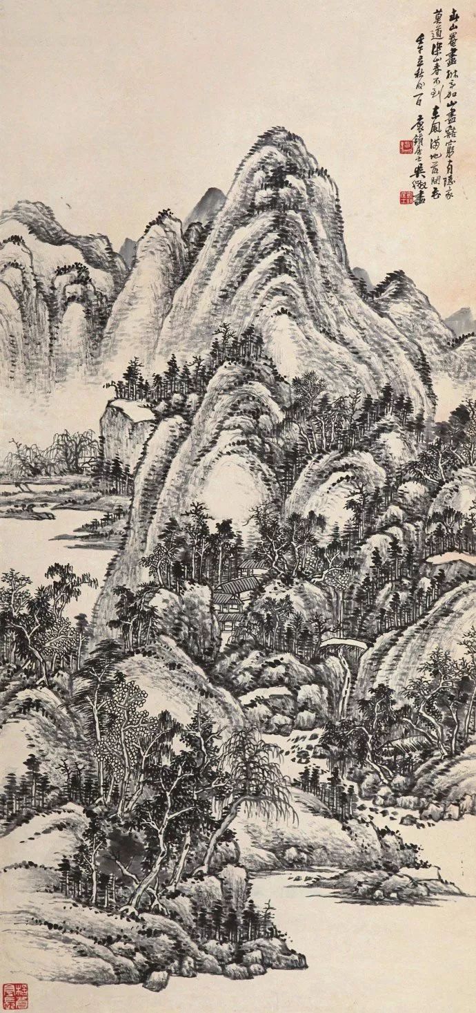 写意山水花鸟画精品欣赏,吴待秋山水画精品欣赏图文