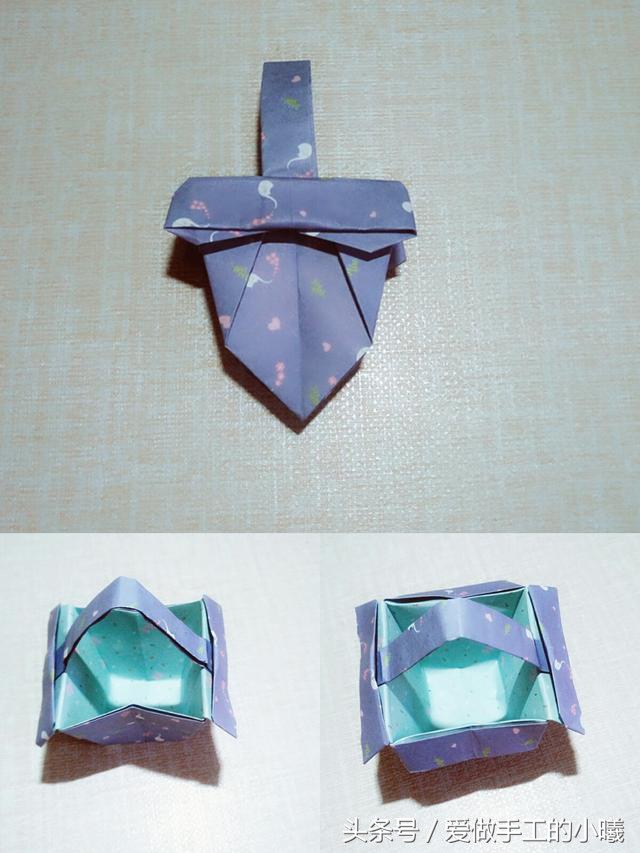 小时候小花篮折纸,儿童手工折纸大全花篮