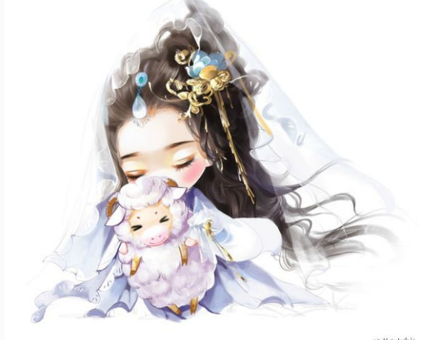 十二星座q版人物萌图女全身,十二星座古风折扇子白羊座