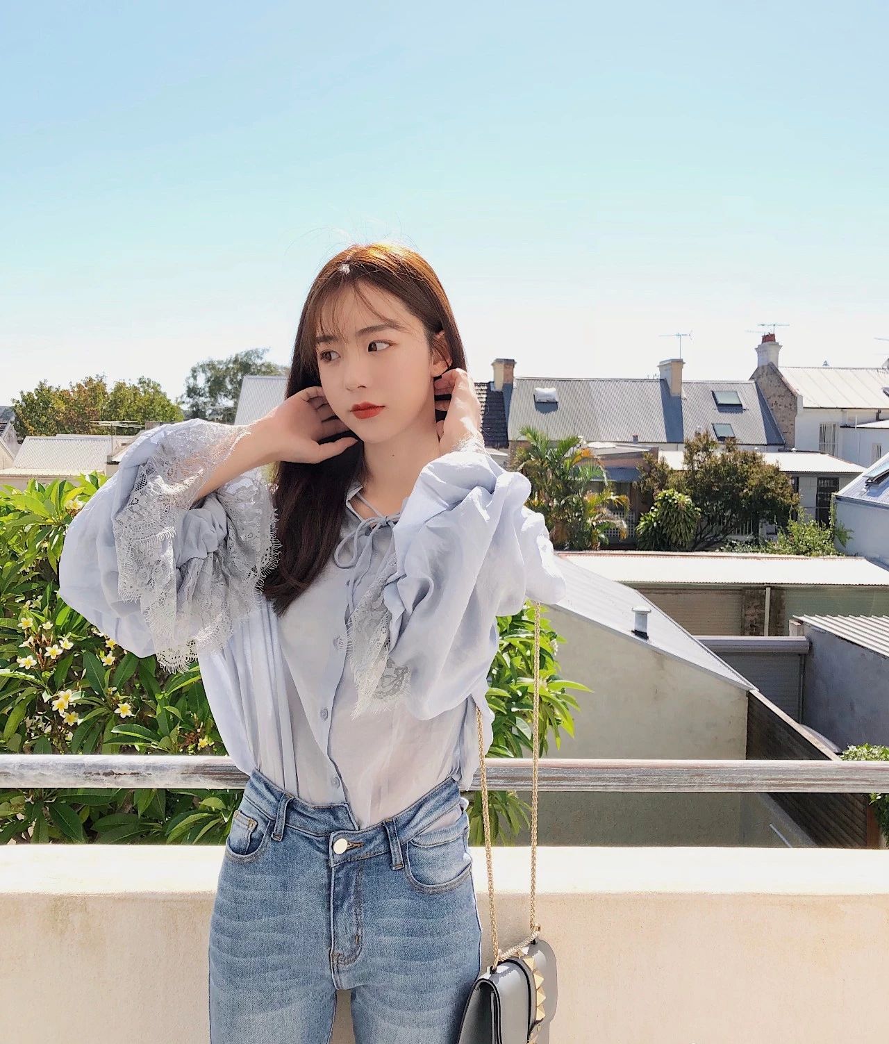 微胖开春别致小雪纺衫,开春上衣胖mm雪纺衫