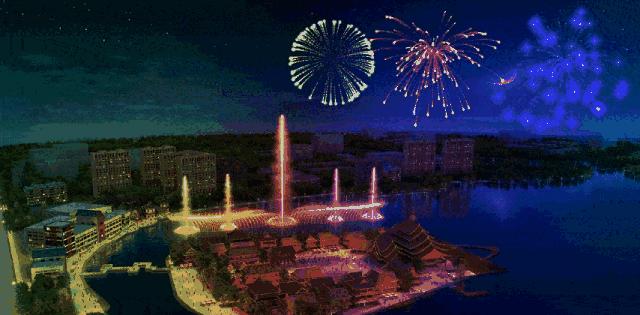 水幕秀震撼视频,西递水幕光影秀