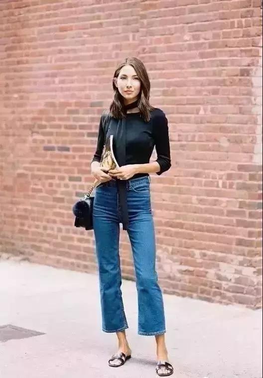 小个子直筒显瘦微喇叭裤,不开叉小个子微喇裤下垂感好百搭