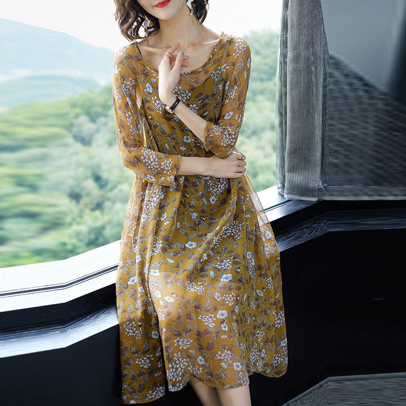 碎花连衣裙穿起来显胖有什么方法,骨架大肩宽胯宽秋天穿碎花裙效果