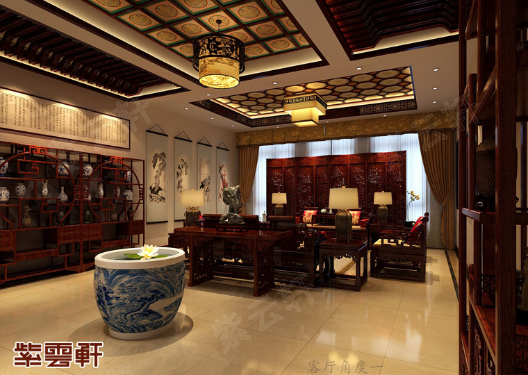 崂山区纯中式装修别墅,青岛崂山大平层装修200-300平