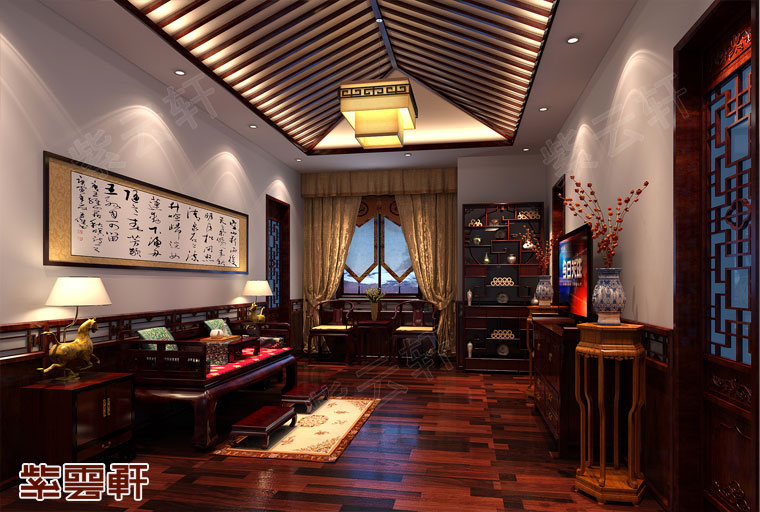 崂山区纯中式装修别墅,青岛崂山大平层装修200-300平