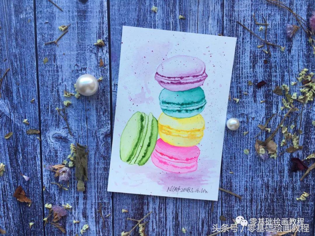 蓝色妖姬丙烯水彩画教程,萌新可以画的水彩教程