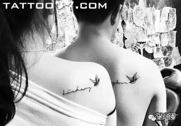 老兵手臂纹身作品欣赏,老传统小图情侣款纹身手稿