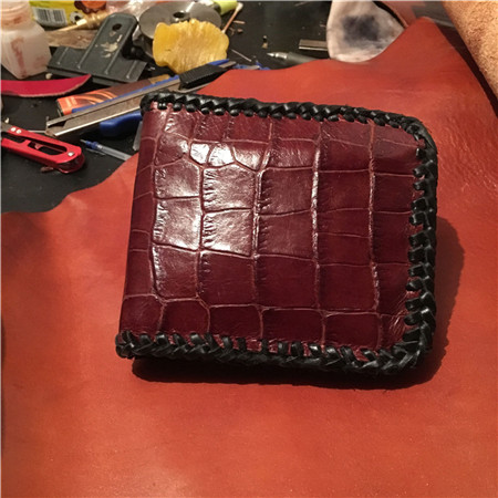 老爷车男式钱包鳄鱼纹,正品高档奢华鳄鱼皮钱包