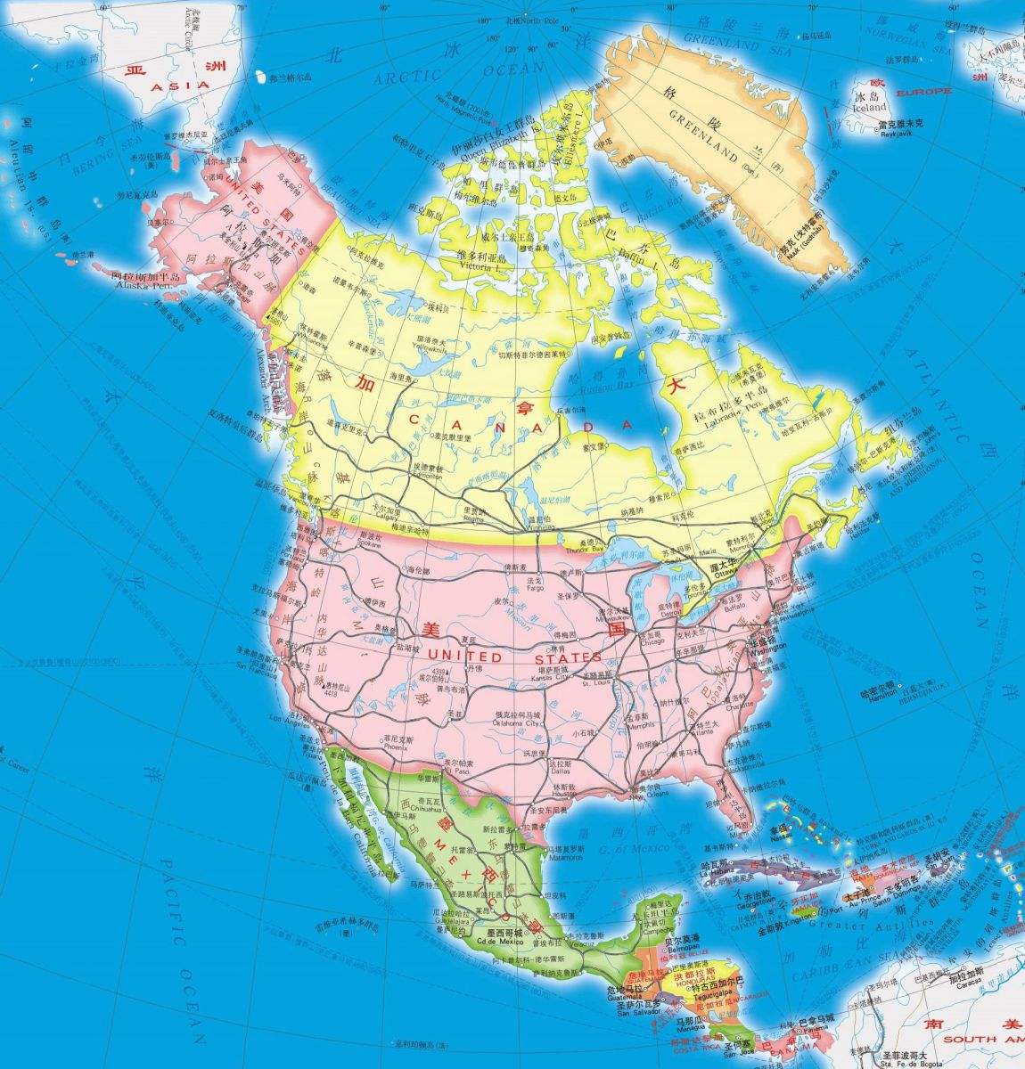 北美洲南美洲中美洲的划分,美洲是指南美洲和北美洲吗