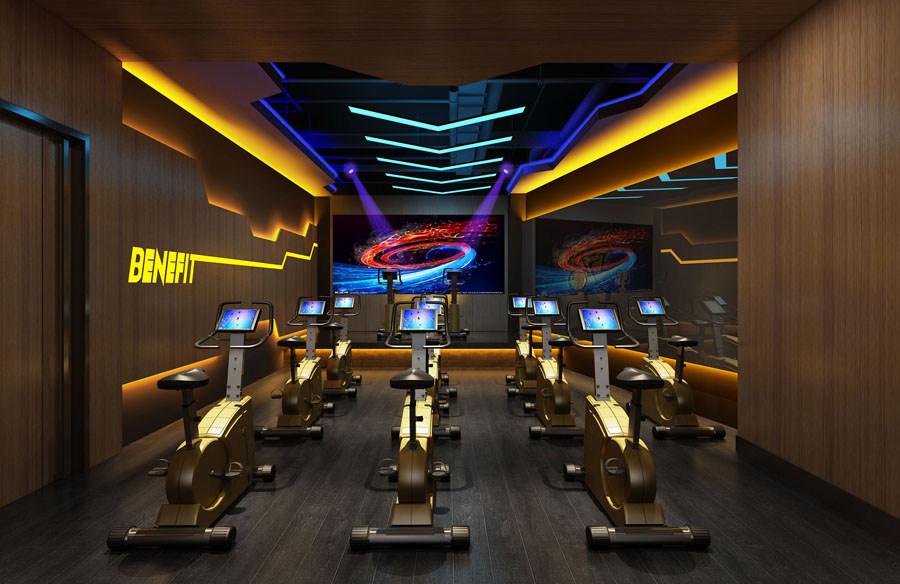 健身房体能区设计效果图大全集,健身房游泳池设计效果图