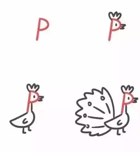 用字母画孩子的简笔画,如何用简笔画数字宝宝