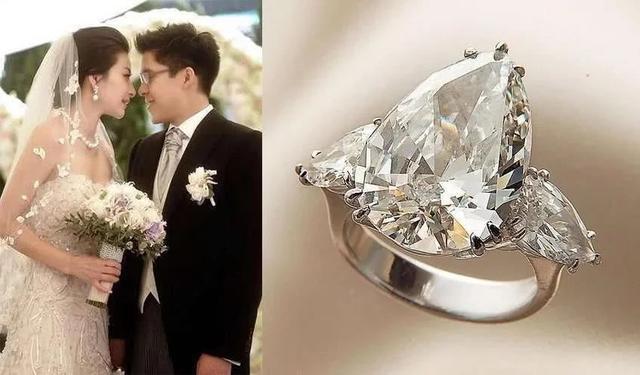 阿娇蜜月后甜晒大钻戒,阿娇钻戒和张馨予钻戒