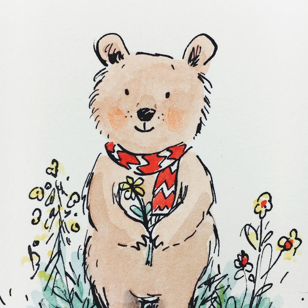 水彩可爱小兔简笔画,兔子简笔画水彩画