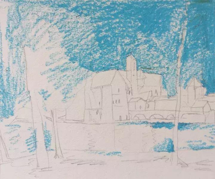 如何用颜料画一幅简单的风景画,怎么用油画棒画风景画