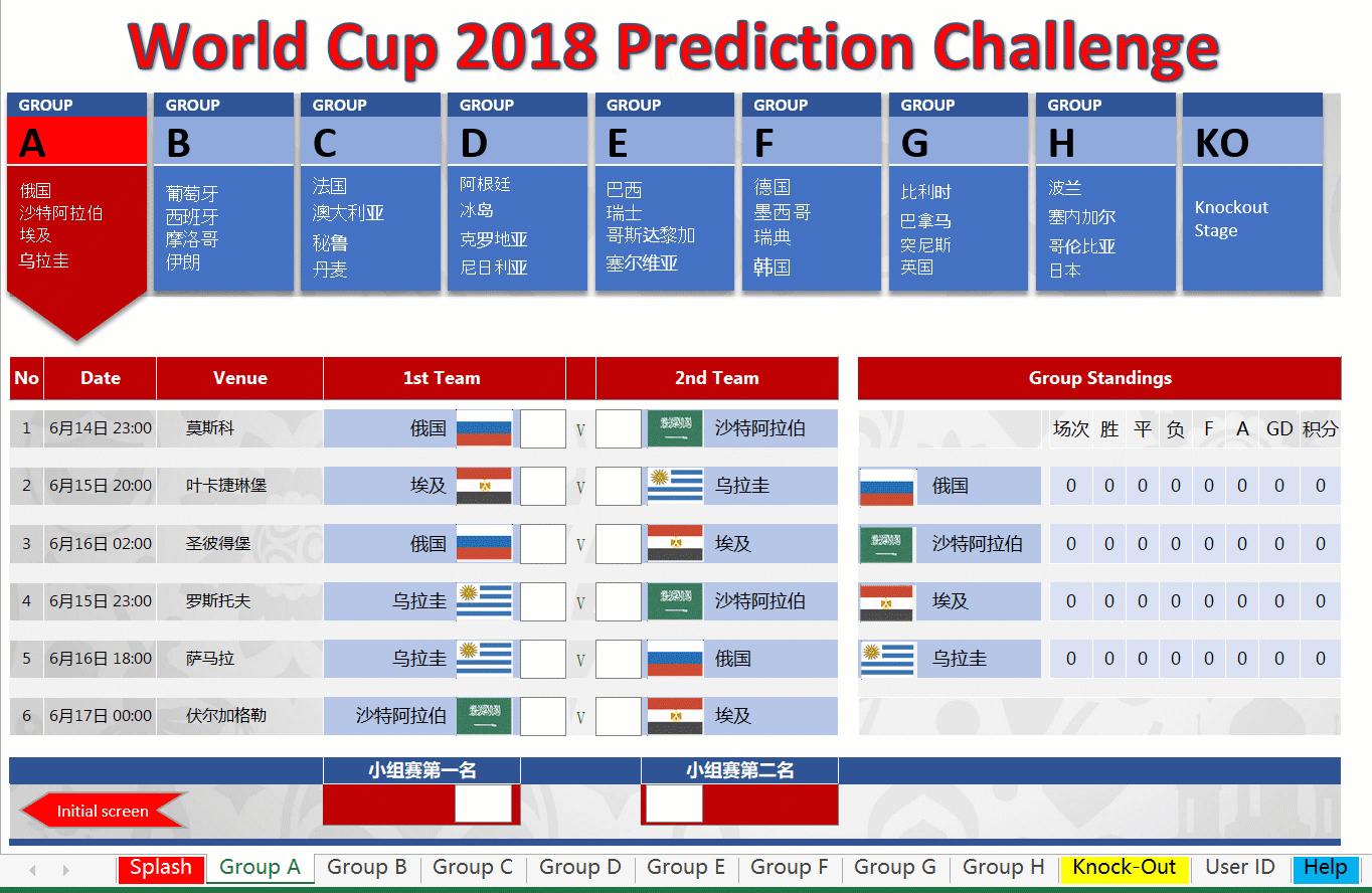 excel的世界杯计算表,excel制作世界杯