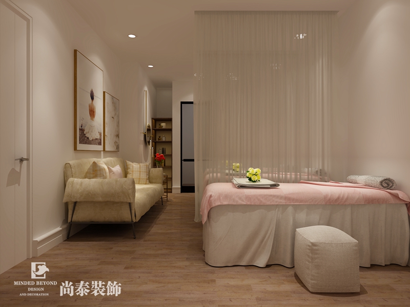 小型美容会所复古法式设计,轻奢美容会所二层楼设计