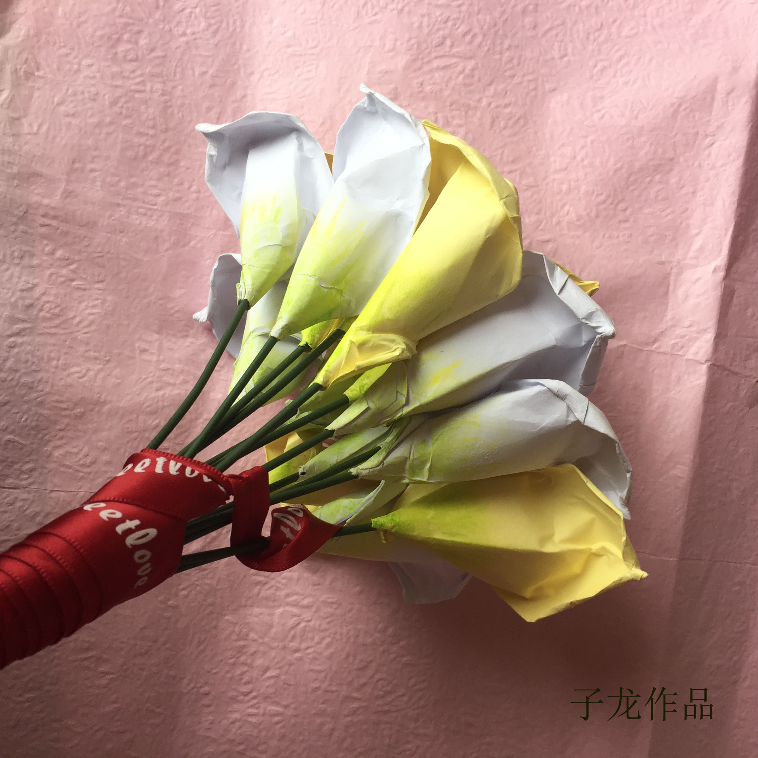 折纸马蹄莲花步骤,清明折纸白色马蹄莲花