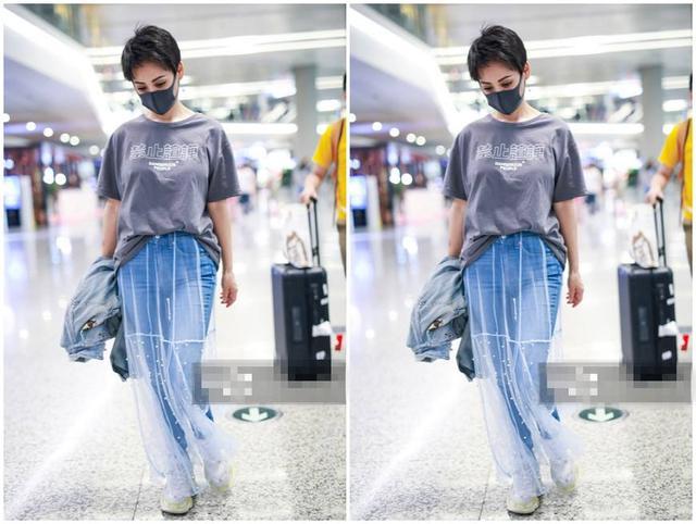 46岁宁静全部照片,46岁宁静穿背带裤