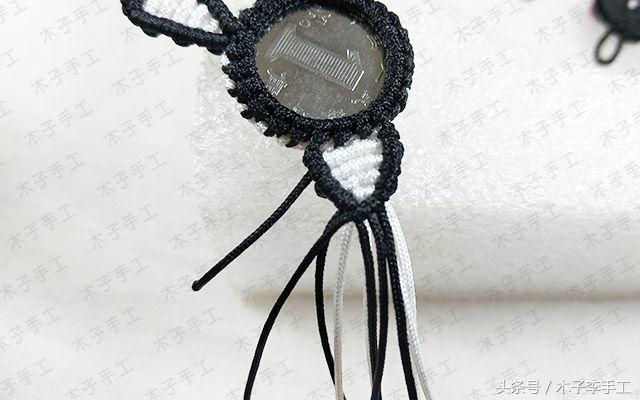 编织硬币小猫挂件,硬币挂件编织教程猫头