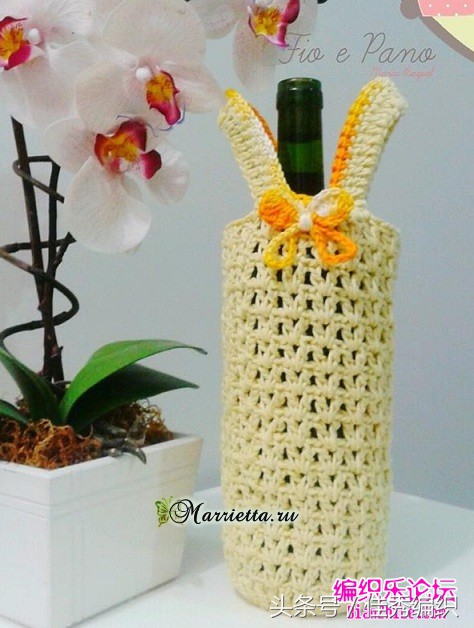 钩针钩织水杯套的教程图解,杯套钩针编织教程