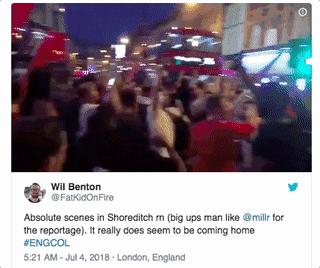 大街一个人都没有，赢球后……世界杯中的英国，有点诡异啊……