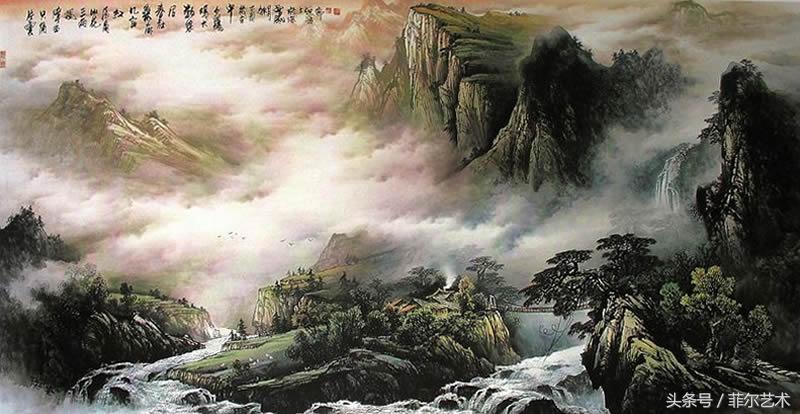 曾刚彩墨山水画着色技法完整版,曾刚彩墨山水画房子的画法视频