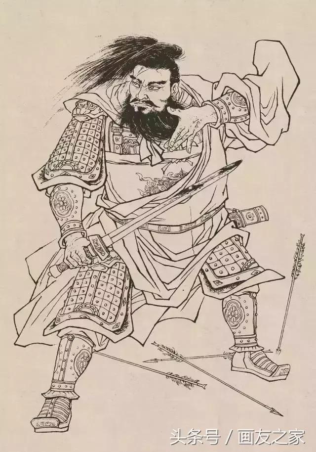 素材古代白描人物120图果断收藏,白描中国古代刀马人物图谱