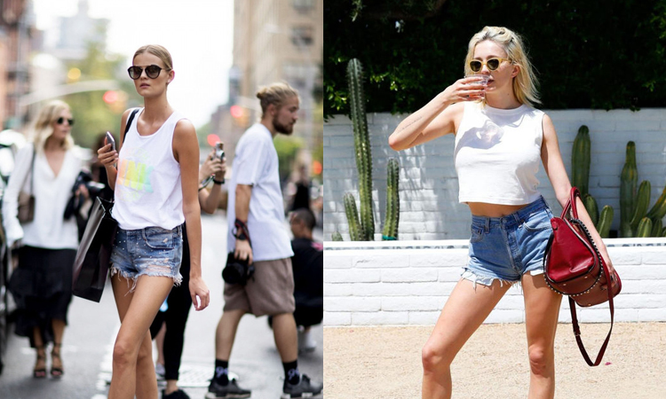 大长腿牛仔短裤,牛仔短裤配光腿神器好看吗