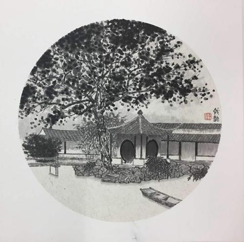 钱龙园林,古典园林山水画作品欣赏