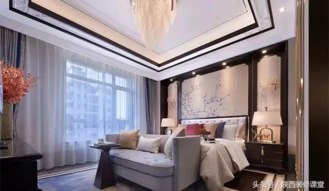 中式无主灯客厅吊顶效果图,80平客厅法式吊顶