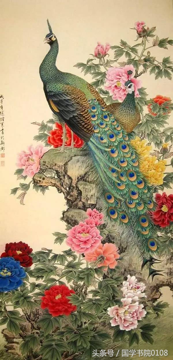 栩栩如生牡丹国画,国画牡丹图是经典