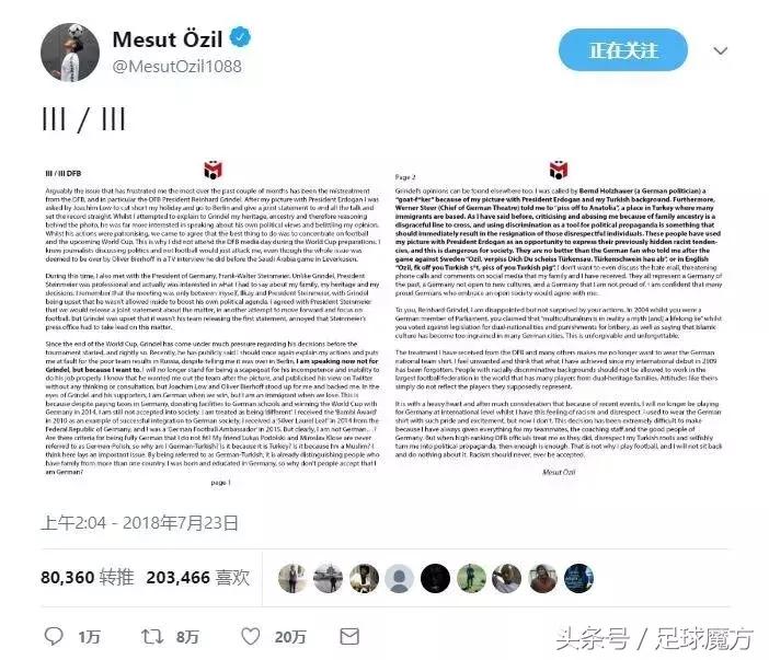 欧洲杯德国队厄齐尔为什么退出,厄齐尔退出德国队的影响