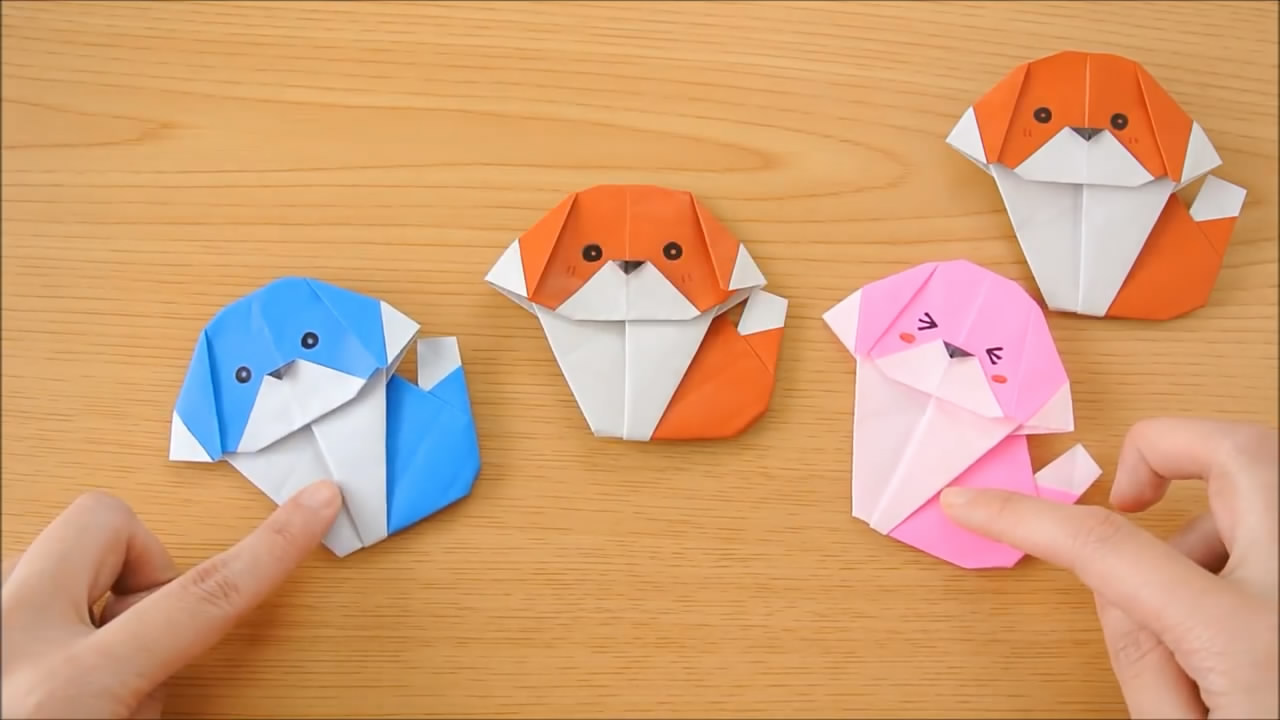 用折纸做小狗儿童简单做法,小狗折纸简单易学步骤