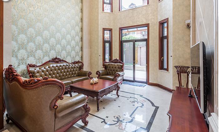 客厅水刀拼花地砖效果图,客厅水刀地面拼花好看吗