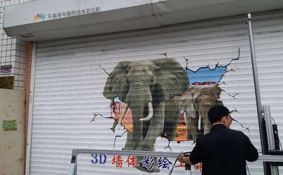 墙体彩绘机器多少钱一台,室外墙体彩绘机器