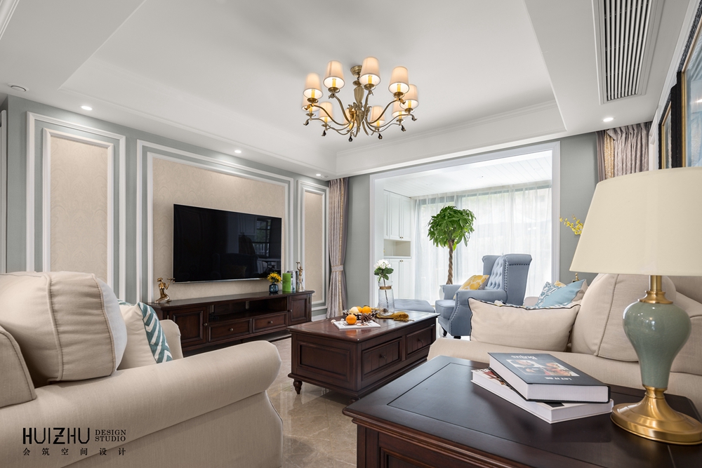 尼罗河蓝美式装修效果图,尼罗河蓝美式风格