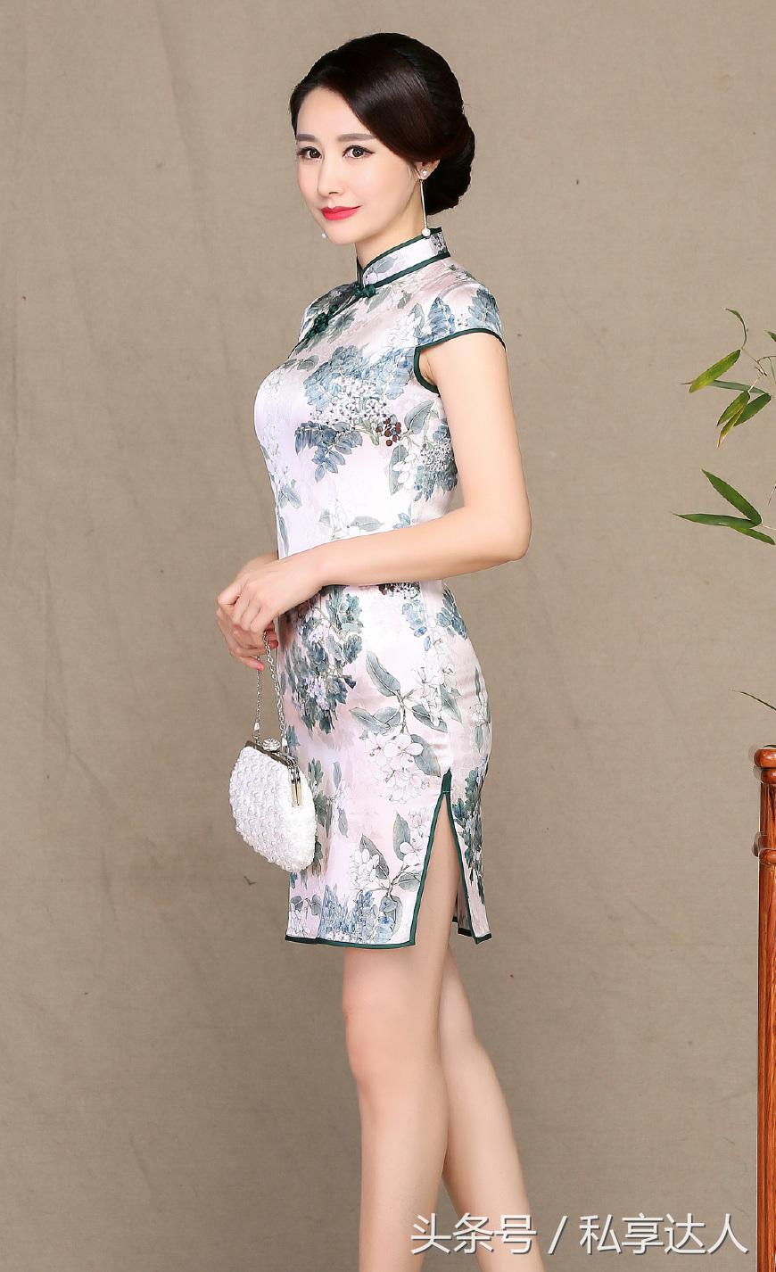 高贵典雅中长款旗袍,显气质旗袍修身显瘦