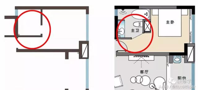 卫生间对门解决方案放植物,卫生间对门卧室的解法