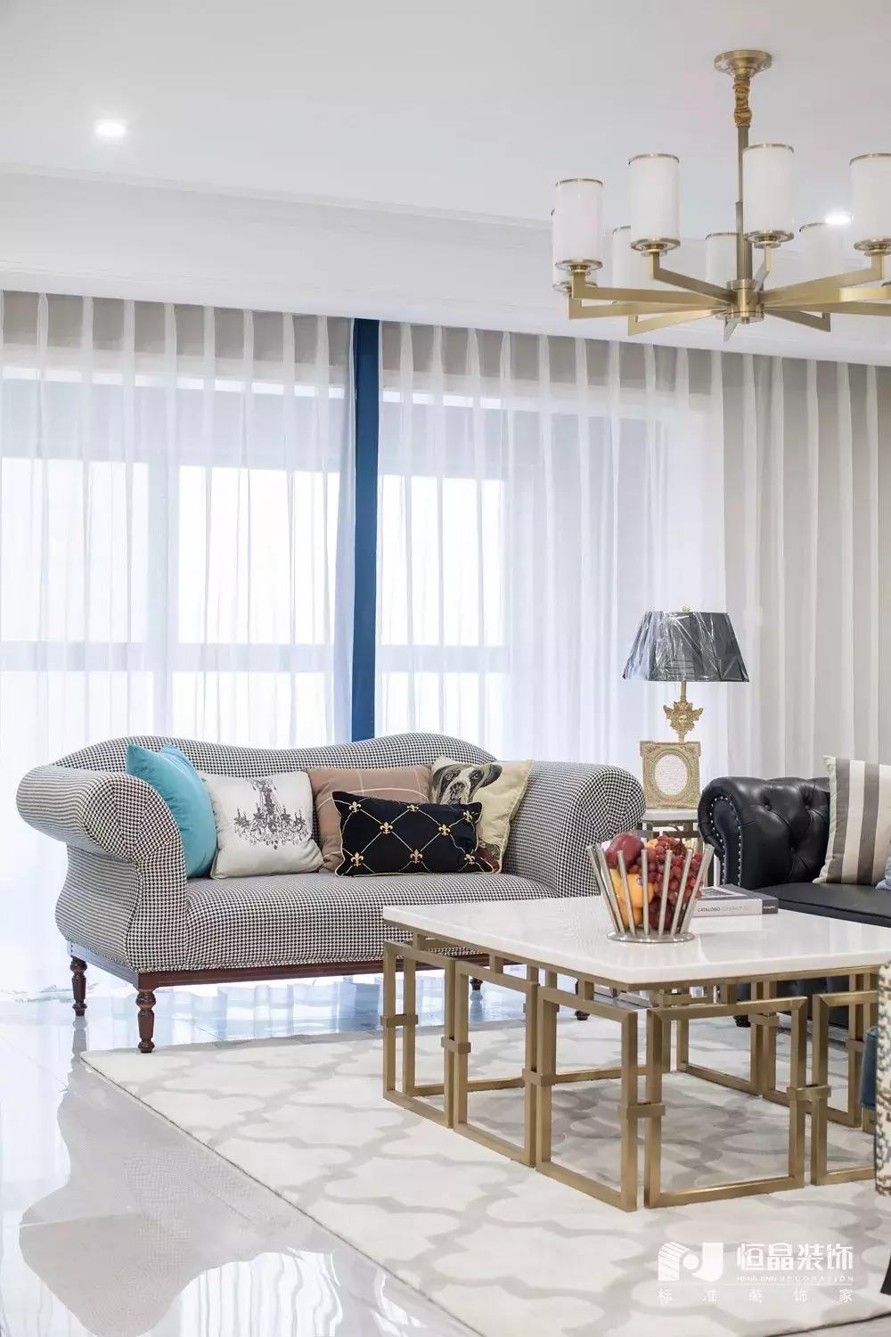 130现代美式,美式现代轻奢风小户型110