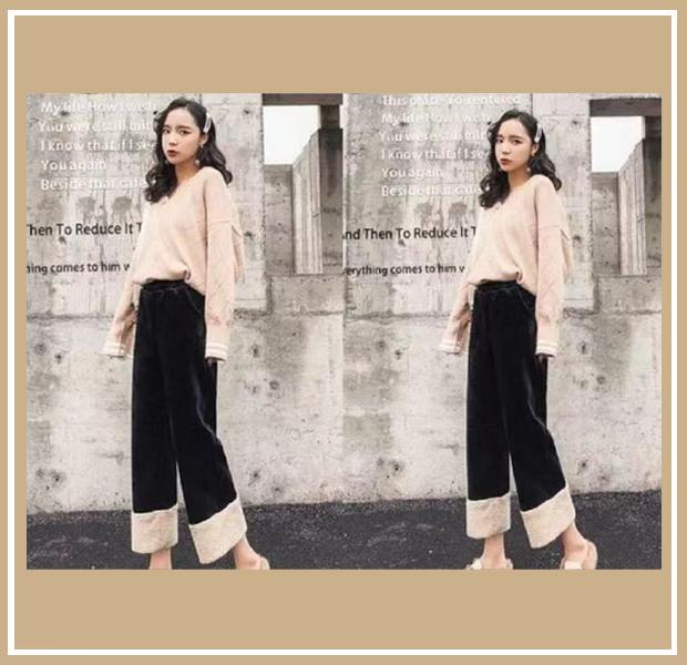 秋冬羊毛针织阔腿裤怎么搭配上衣,毛衣阔腿裤冬天这样穿才洋气