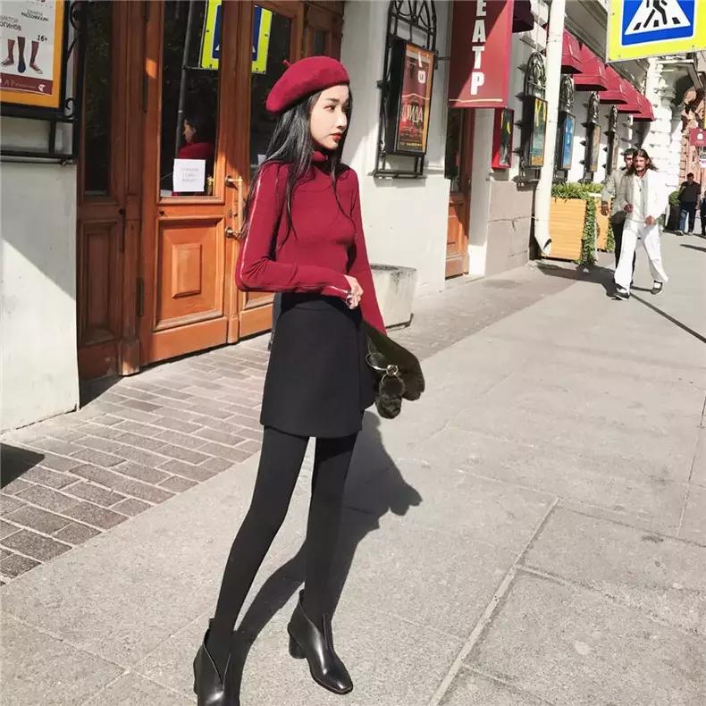 灰色毛呢短裙秋冬,秋冬高腰毛呢短裙